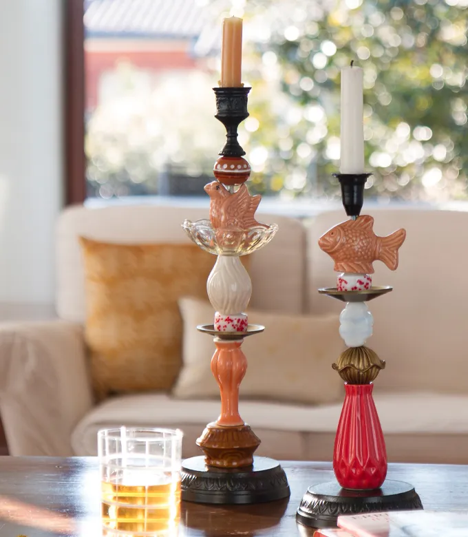Candele e candelabri decorativi con pesci. Categorie tavola e stoviglie di Sartoria Luminarie a Bologna